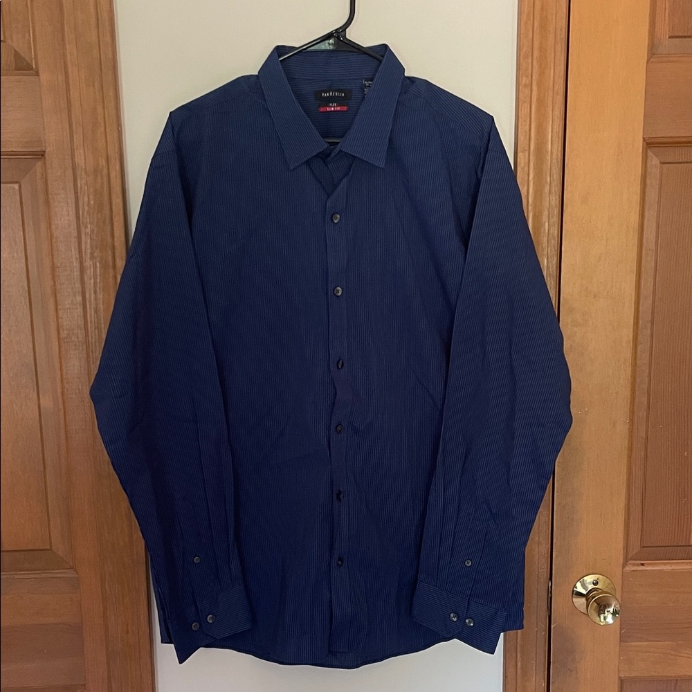Van Heusen Dark Blue Casual Button Down Shirt